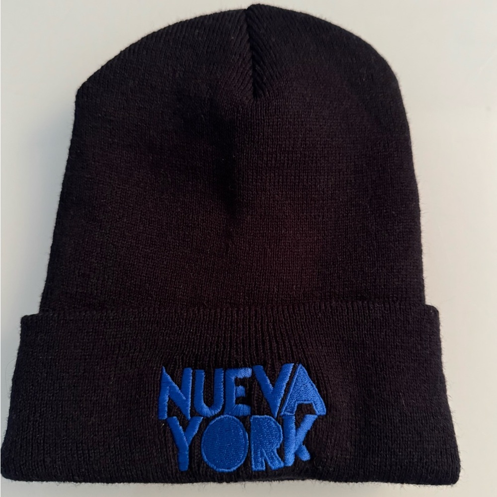 SALE‼️NEW Black Beanie with Blue Embroidery